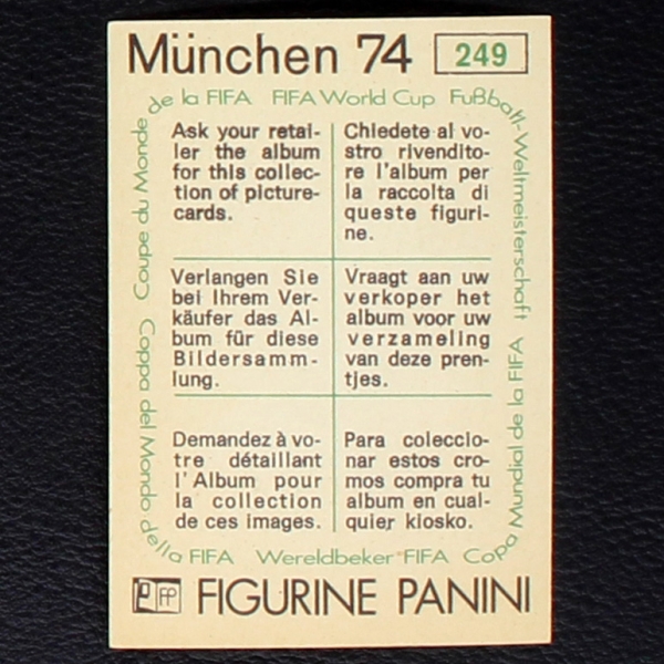 Bulgaria Wappen Sticker No. 249 Panini - München 74