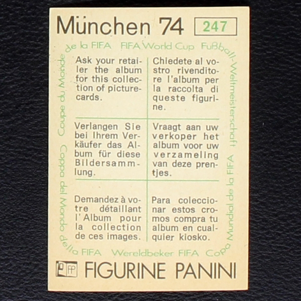 Piet Keizer Sticker No. 247 Panini - München 74