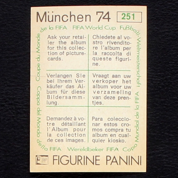 Bulgaria Karikatur Sticker No. 251 Panini - München 74
