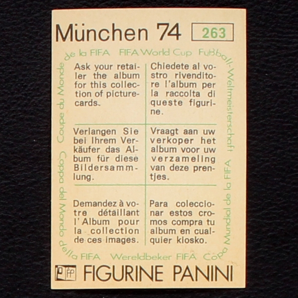 Atanas Mihailov Sticker No. 263 Panini - München 74