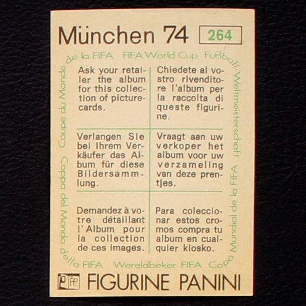 Petko Petkov Sticker No. 264 Panini - München 74