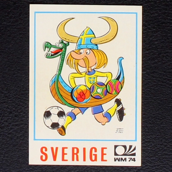 Sverige cartoon Sticker No. 268 Panini - München 74
