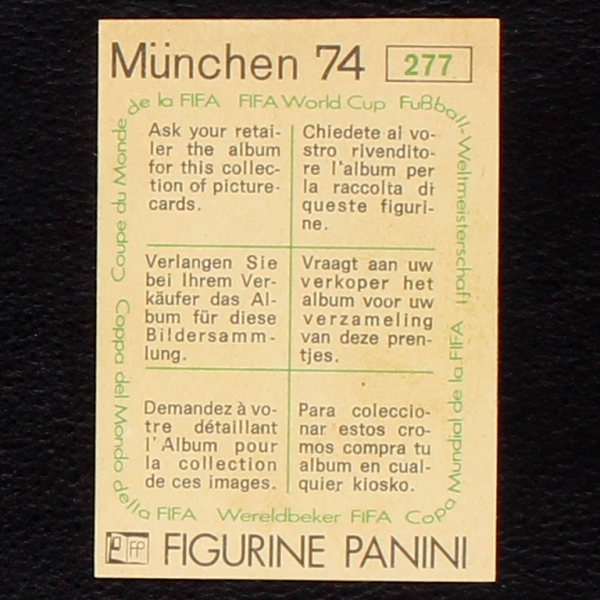 Bo Larson Sticker No. 277 Panini - München 74