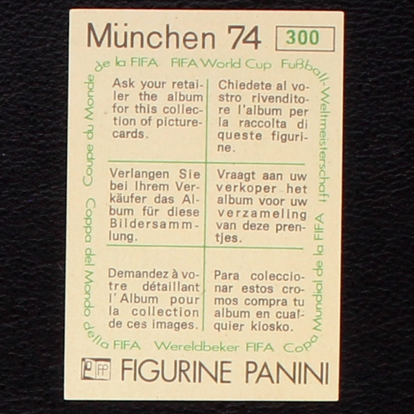 Antonio Juliano Sticker No. 300 Panini - München 74