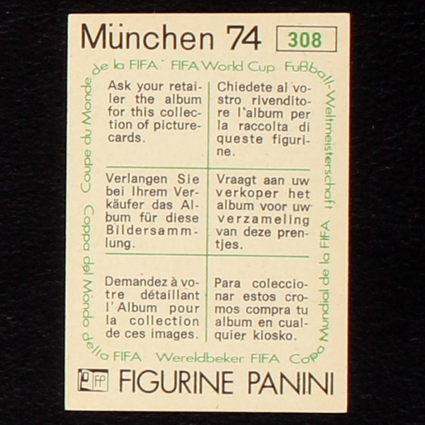 Haiti Wappen Sticker No. 308 Panini - München 74