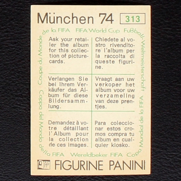 Arsene Auguste Sticker No. 313 Panini - München 74