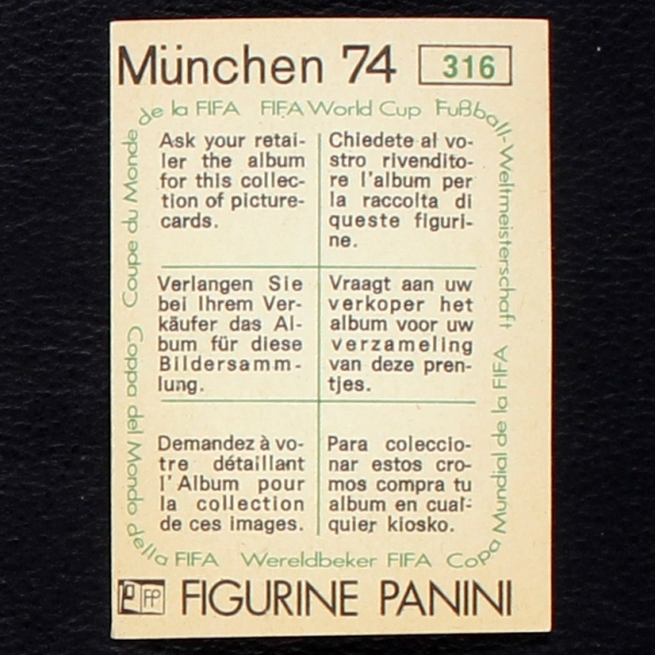 Emmanuel Sanon Sticker No. 316 Panini - München 74