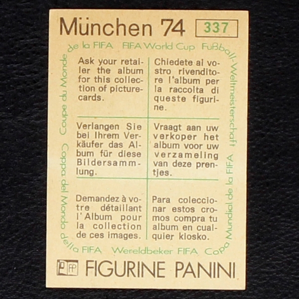 Jan Tomasewski Sticker No. 337 Panini - München 74