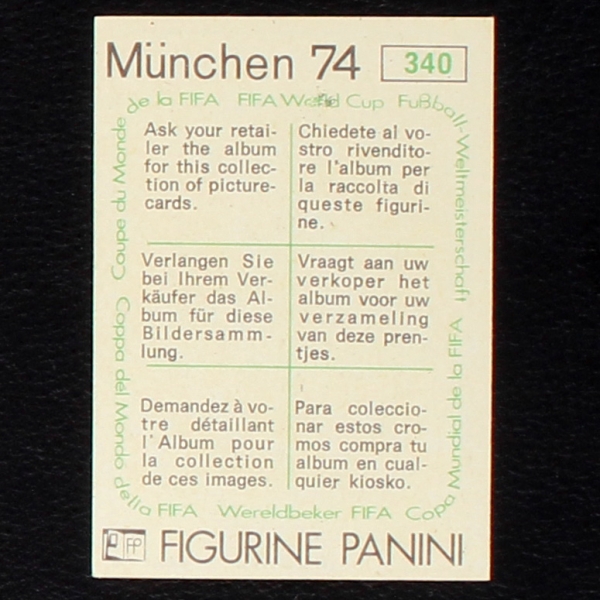 Adam Musial Sticker No. 340 Panini - München 74
