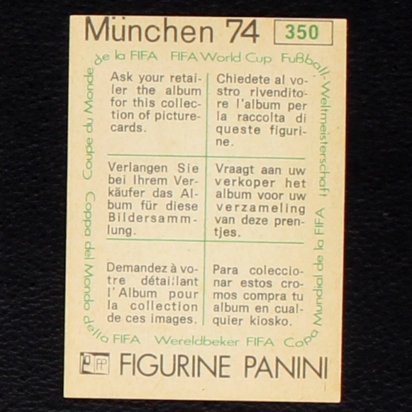 Robert Gadocha Sticker No. 350 Panini - München 74