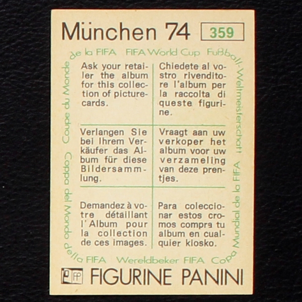 Vladimir Kaplichnyi Sticker No. 359 Panini - München 74