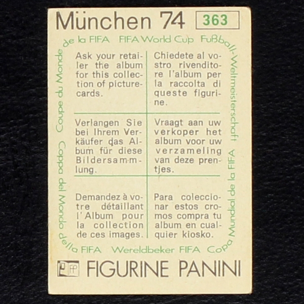 Ceskoslovensko Wappen Sticker No. 363 Panini - München 74