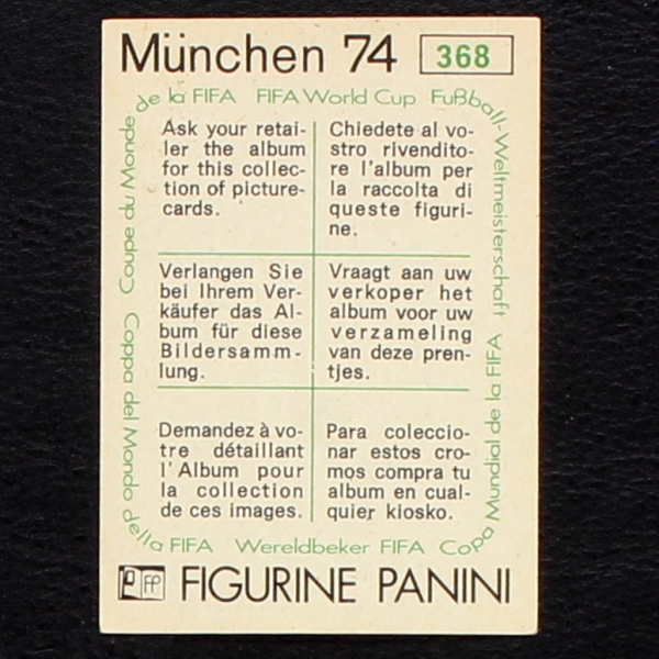 England Wappen Sticker No. 368 Panini - München 74