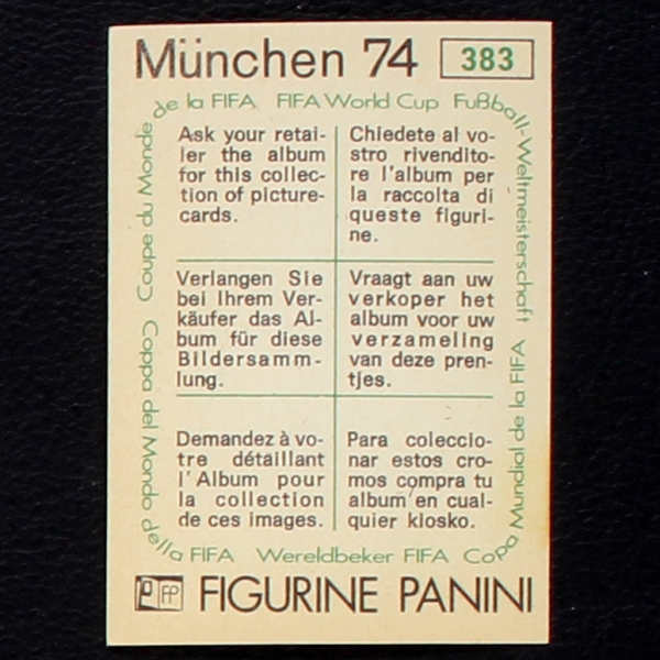 Helvetia Wappen Sticker No. 383 Panini - München 74
