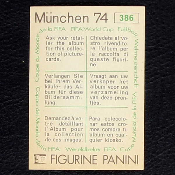 Ferenc Bene Sticker No. 386 Panini - München 74