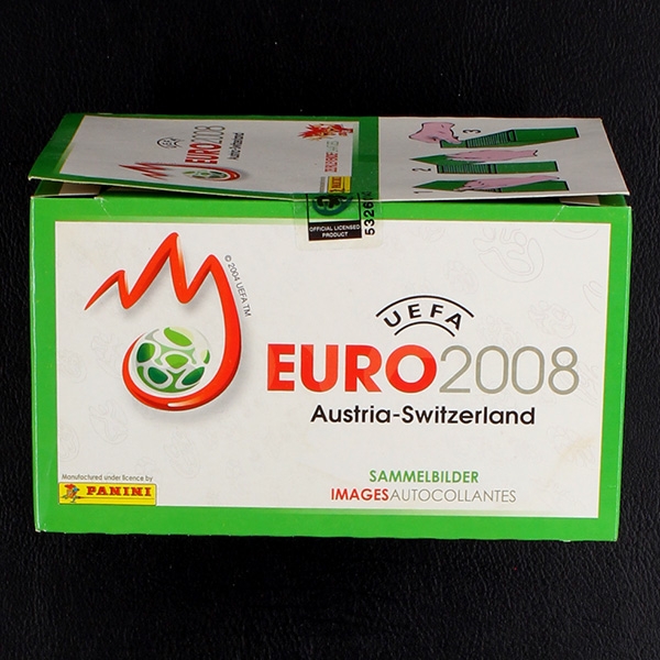 Euro 2008 Panini Box mit 100 Sticker Tüten - grün o.F.