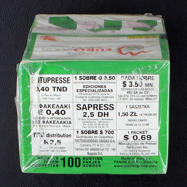 Euro 2008 Panini Box mit 100 Sticker Tüten - grün