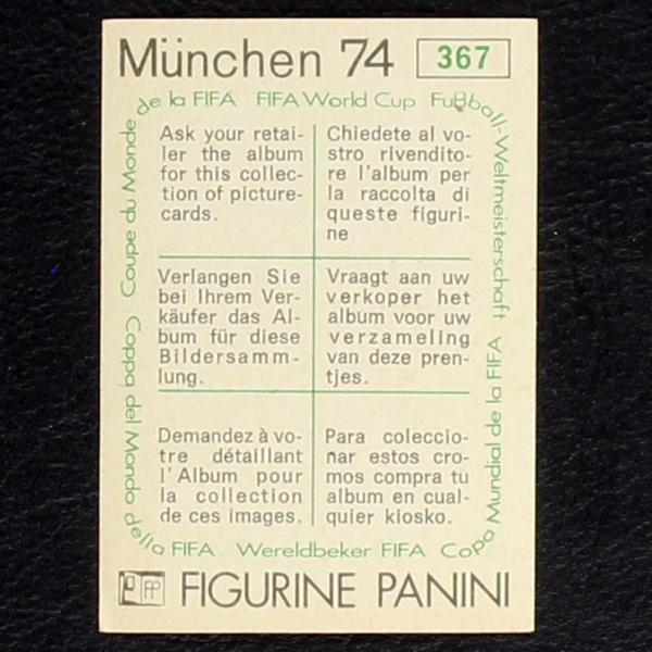 Allan Clarke Sticker No. 367 Panini - München 74