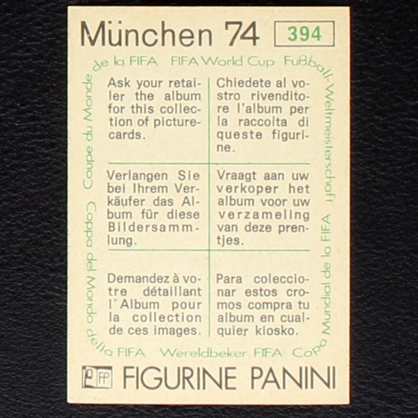 Thomas Parits Sticker No. 394 Panini - München 74