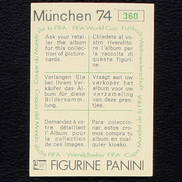 Murtaz Khurtsilava Sticker No. 360 Panini - München 74