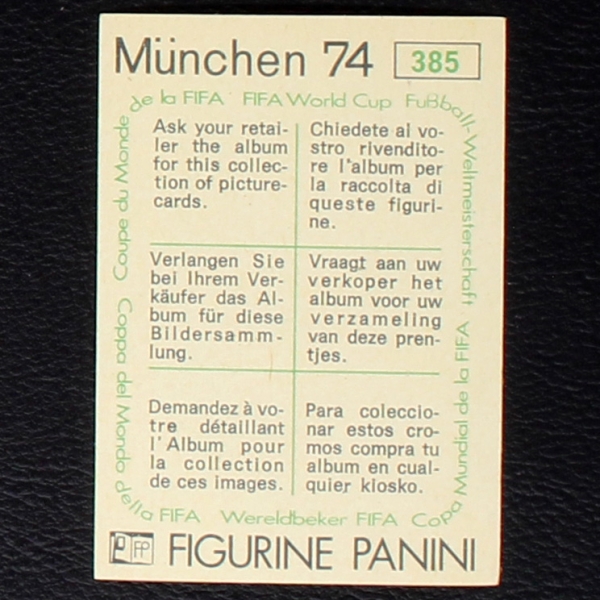 Jakop Kuhn Sticker No. 385 Panini - München 74