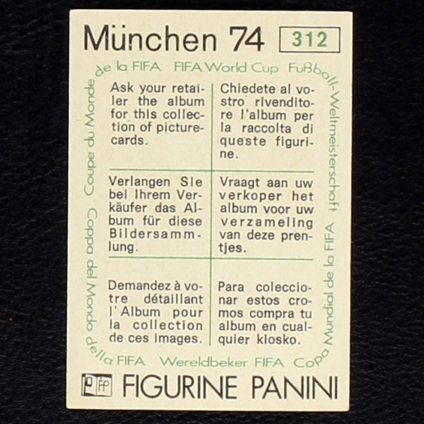 Wilmer Nazaire Sticker No. 312 Panini - München 74