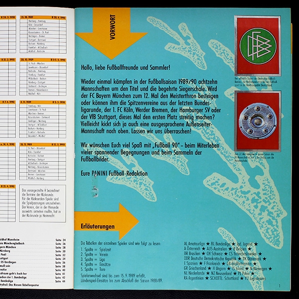 Fußball 90 Panini sticker album complete