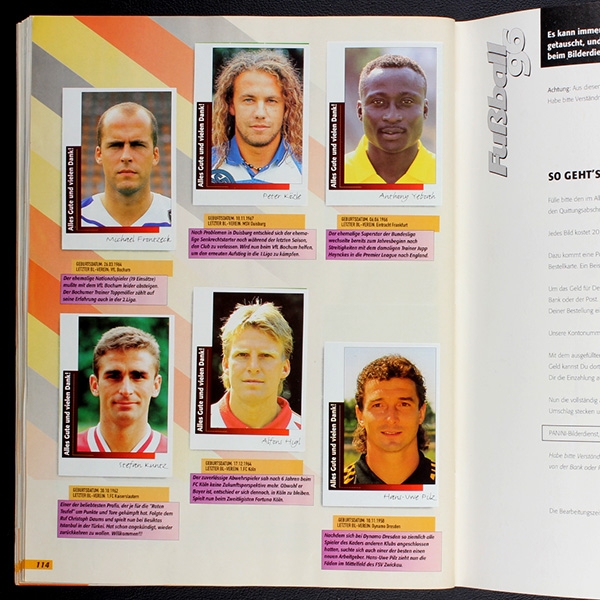 Fußball 96 Panini Sticker Album komplett