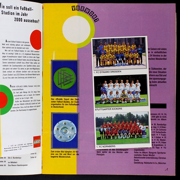 Fußball 92 Panini sticker album complete