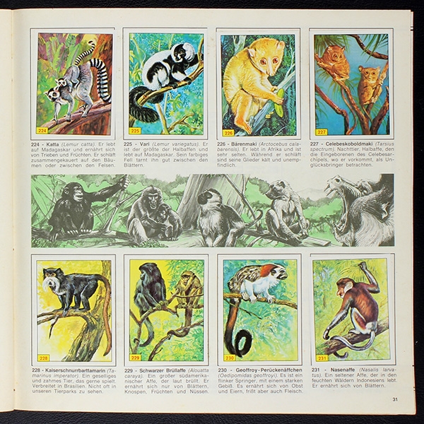 Säugetiere Panini Sticker Album komplett