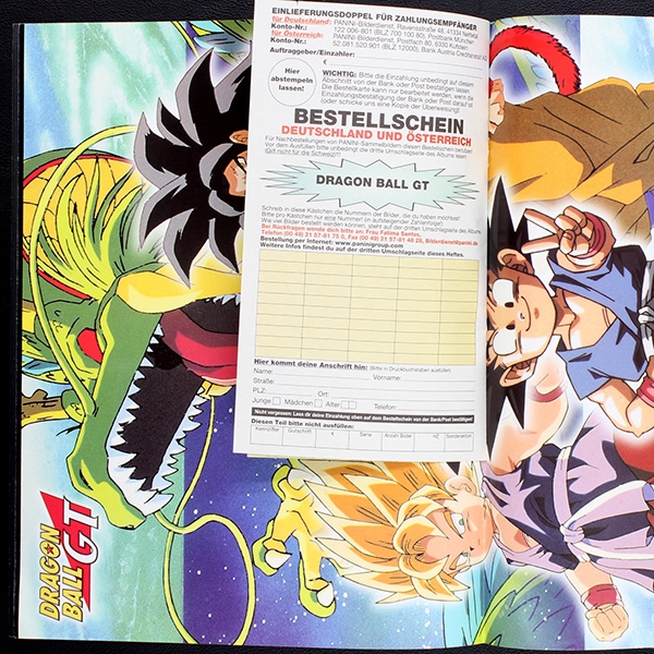 Dragon Ball GT Panini empty sticker album