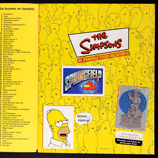 Simpsons 3 Panini Sticker Album komplett