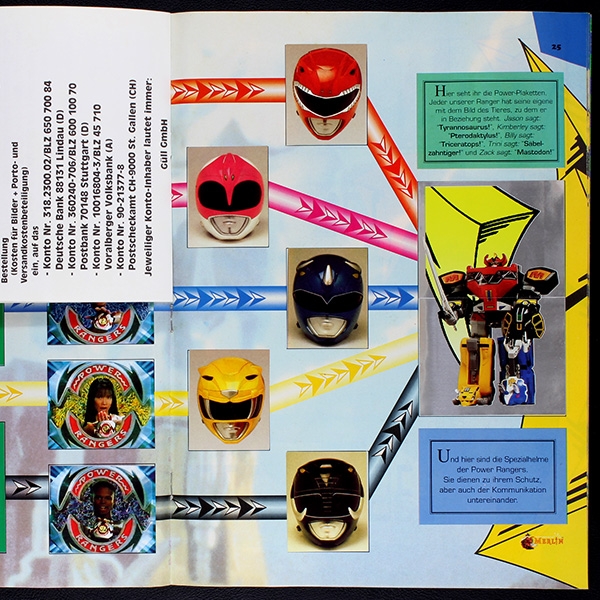Power Ranger Merlin sticker album complete