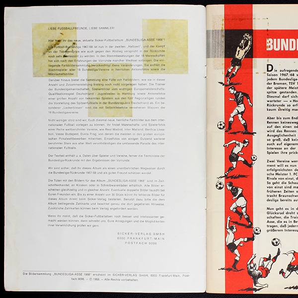 Bundesliga-Asse 1968 Sicker Album -120