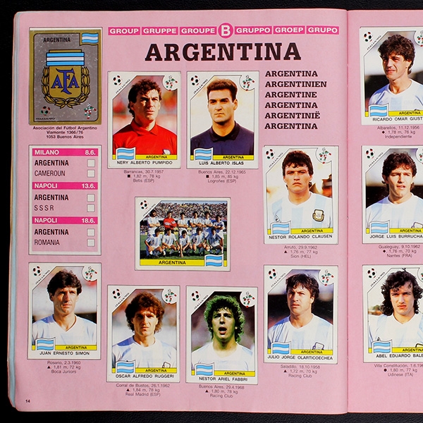 Italia 90 Panini Sticker Album teilgefüllt - schlecht
