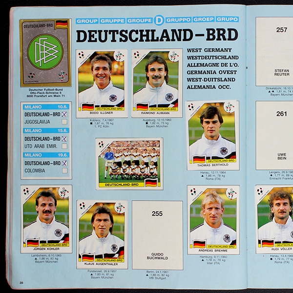 Italia 90 Panini Sticker Album teilgefüllt - schlecht