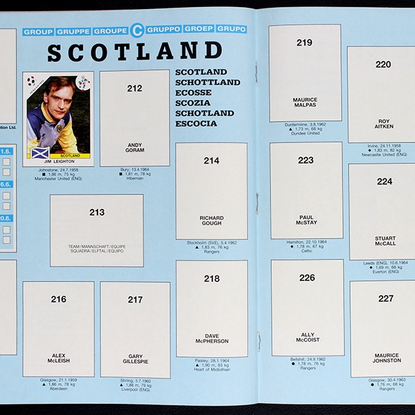 Italia 90 Panini Sticker Album teilgefüllt