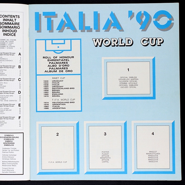 Italia 90 Panini Sticker Album teilgefüllt