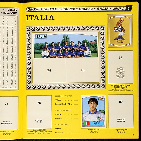 Euro 88 Panini Sticker Album teilgefüllt