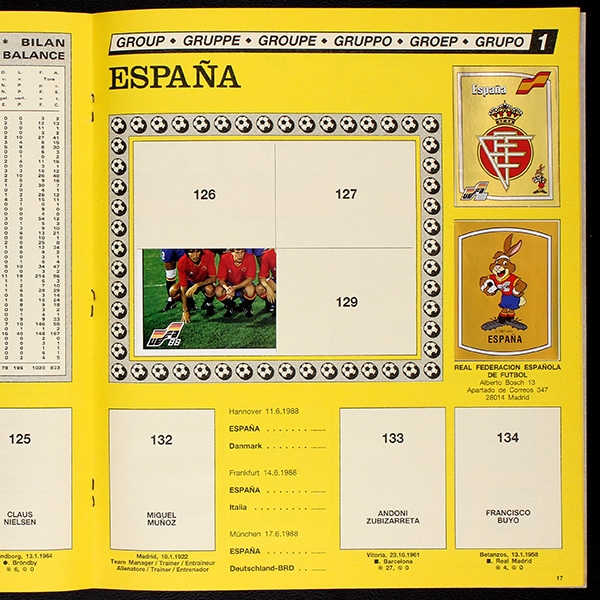 Euro 88 Panini Sticker Album teilgefüllt