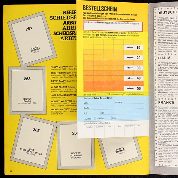 Euro 88 Panini Sticker Album teilgefüllt