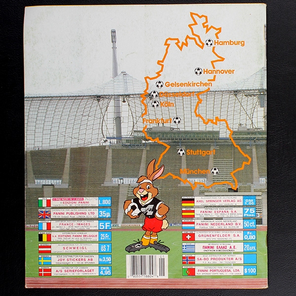 Euro 88 Panini Sticker Album teilgefüllt