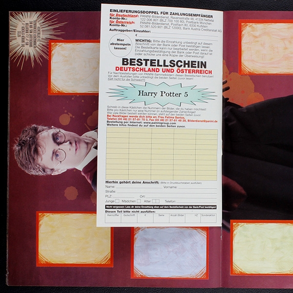 Harry Potter Orden des Phönix Panini sticker album complete
