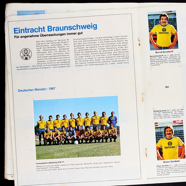Fußball 1976 Bergmann album with stickers