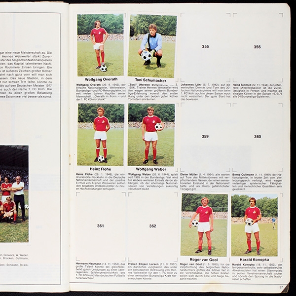 Fußball 1976 Bergmann album with stickers