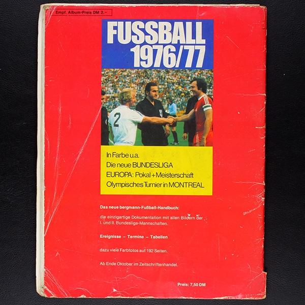 Fußball 1976 Bergmann album with stickers