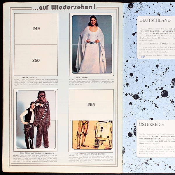 Star Wars Panini album with stickers