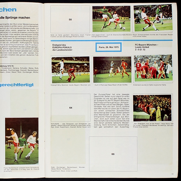 Fußball 75 Bergmann Sticker Album teilgefüllt