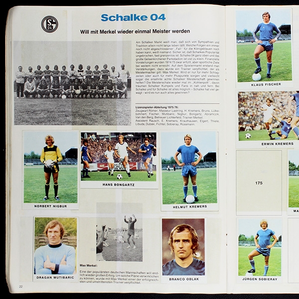 Fußball 75 Bergmann Sticker Album teilgefüllt