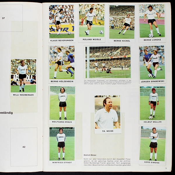 Fußball 75 Bergmann Sticker Album teilgefüllt